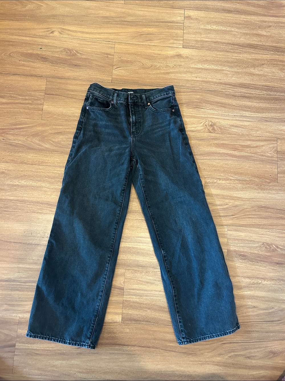 Express Black Wide-Leg High-Rise Jeans